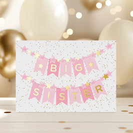 Big Sister New Baby Foil Card Folien Feiertagskarte