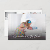 Big Sister New Baby Foto Geburtskarte Dankeskarte (Vorne/Hinten)