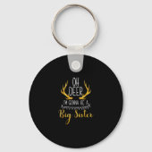 Big Sister Oh Deer Baby Announcement Cute Keychain Schlüsselanhänger (Vorderseite)