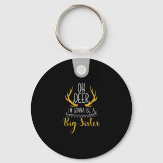 Big Sister Oh Deer Baby Announcement Cute Keychain Schlüsselanhänger