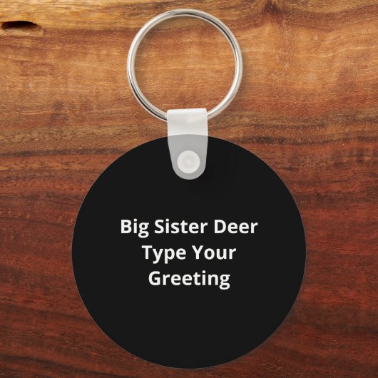 Big Sister Oh Deer Baby Announcement Cute Keychain Schlüsselanhänger (Rückseite)