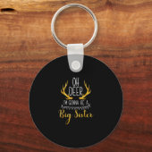 Big Sister Oh Deer Baby Announcement Cute Keychain Schlüsselanhänger (Vorderseite)