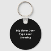 Big Sister Oh Deer Baby Announcement Cute Keychain Schlüsselanhänger (Rückseite)