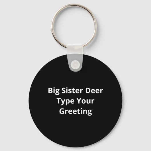 Big Sister Oh Deer Baby Announcement Cute Keychain Schlüsselanhänger (Rückseite)