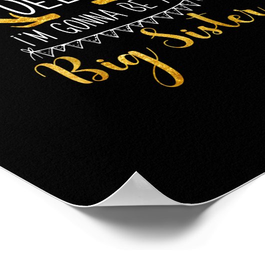 Big Sister Oh Deer Baby Announcement Cute Style Poster (Ecke)