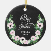 Big Sister Personalisierte Bohemische Blumenschrei Keramik Ornament (Vorne)