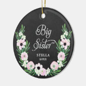 Big Sister Personalisierte Bohemische Blumenschrei Keramik Ornament (Links)