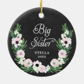 Big Sister Personalisierte Bohemische Blumenschrei Keramik Ornament (Hinten)
