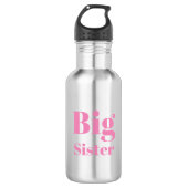 Big Sister Pink Briefe Mädchen Edelstahlflasche (Vorderseite)