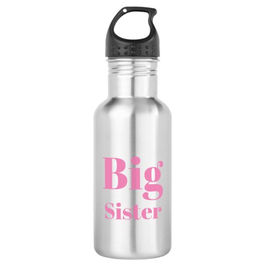 Big Sister Pink Briefe Mädchen Edelstahlflasche (Vorderseite)