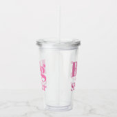 Big Sister Pink Briefe Mädchen klar Acryltrinkbecher (Rechts)