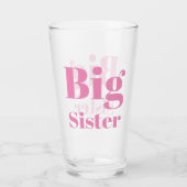 Big Sister Pink Briefe Mädchen klar Glas (Rückseite)