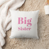 Big Sister Pink Briefe Mädchen weiß Kissen (Decke)