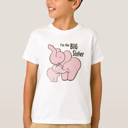 Big Sister Pink Elephant T-Shirt (Vorderseite)