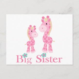 Big Sister Pink Giraffen Postkarte