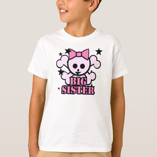Big Sister Pink Skull T-Shirt (Vorderseite)