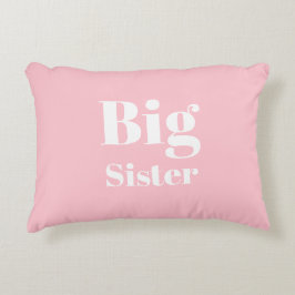 Big Sister Pink White Girl's Dekokissen