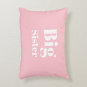 Big Sister Pink White Girl's Dekokissen (Vorderseite(Vertikal))