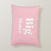 Big Sister Pink White Girl's Dekokissen (Rückseite(Vertikal))