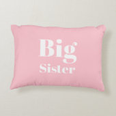 Big Sister Pink White Girl's Dekokissen (Rückseite)