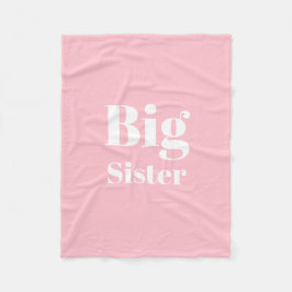 Big Sister Pink White Girl's Fleecedecke