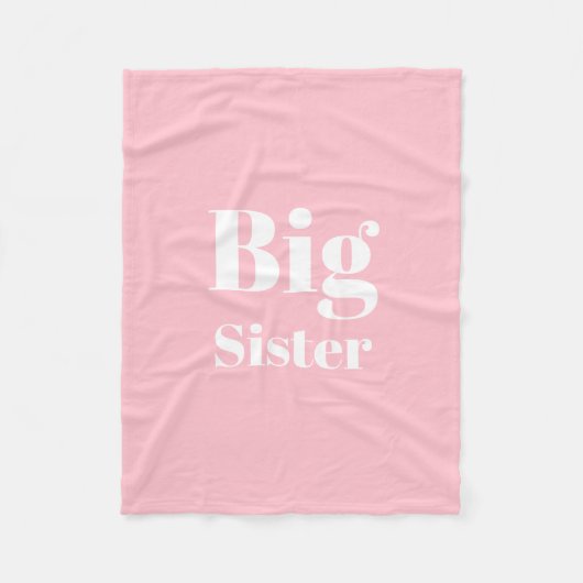 Big Sister Pink White Girl's Fleecedecke (Vorderseite)