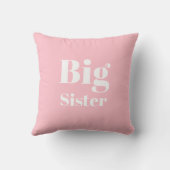 Big Sister Pink White Girl's Kissen (Rückseite)