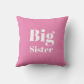 Big Sister Pink White Girl's Kissen (Rückseite)