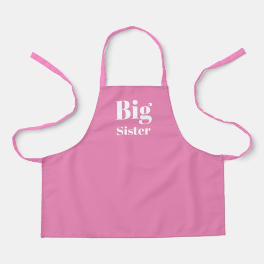 Big Sister Pink White Girl's Schürze (Vorderseite)