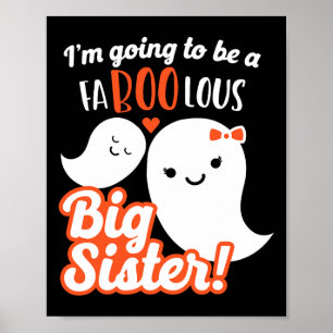 Big Sister Pregnancy Ankündigung Niedlich Ghost Gi Poster