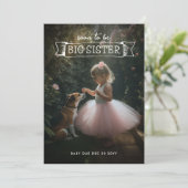 Big Sister Pregnancy Announcement Foto Einladung (Stehend Vorderseite)