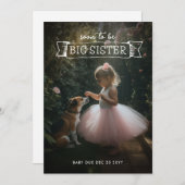 Big Sister Pregnancy Announcement Foto Einladung (Vorne/Hinten)