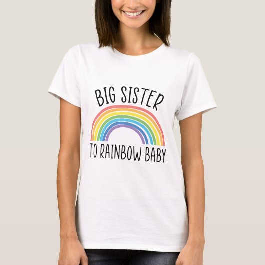 Big Sister Rainbow Baby Big Sister Pregnancy T-Shirt (Vorderseite)