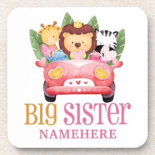 Big Sister Safari Jungle Friends Animals on Car Getränkeuntersetzer