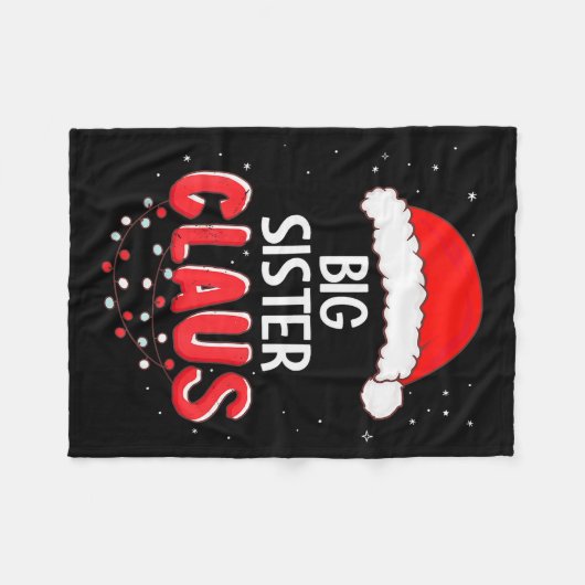 Big Sister Santa Claus Christmas Matching Costume Fleecedecke (Vorderseite (Horizontal))
