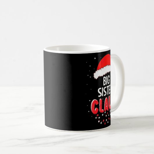Big Sister Santa Claus Christmas Matching Costume Kaffeetasse (VorderseiteRechts)
