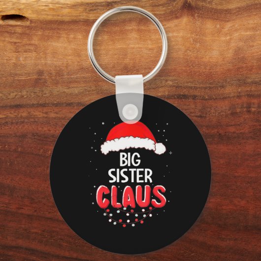 Big Sister Santa Claus Christmas Matching Costume Schlüsselanhänger (Vorderseite)