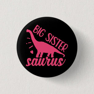 Big Sister Saurus in Pink Button