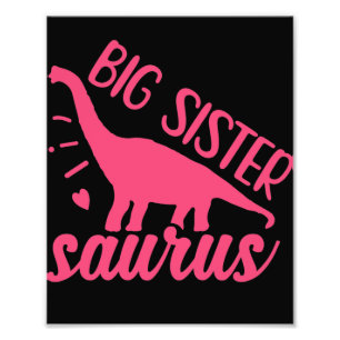 Big Sister Saurus in Pink Fotodruck