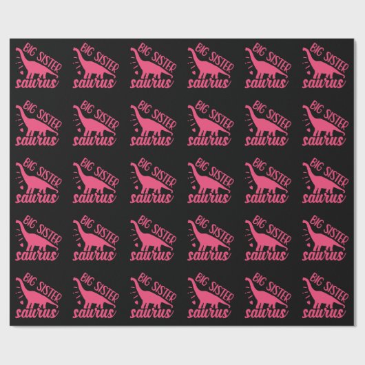Big Sister Saurus in Pink Geschenkpapier (Flach)