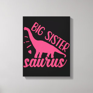 Big Sister Saurus in Pink Leinwanddruck