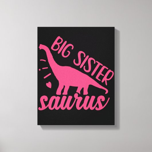 Big Sister Saurus in Pink Leinwanddruck (Vorderseite)