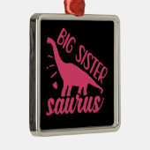 Big Sister Saurus in Pink Ornament Aus Metall (Rechts)