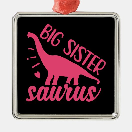 Big Sister Saurus in Pink Ornament Aus Metall (Vorne)