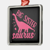 Big Sister Saurus in Pink Ornament Aus Metall (Links)