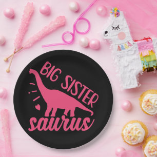 Big Sister Saurus in Pink Pappteller