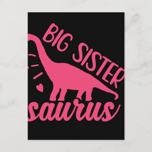 Big Sister Saurus in Pink Postkarte (Vorderseite)