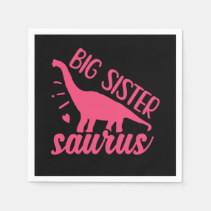 Big Sister Saurus in Pink Serviette