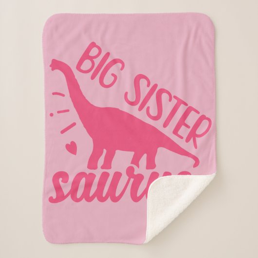 Big Sister Saurus in Pink Sherpadecke (Vorderseite)