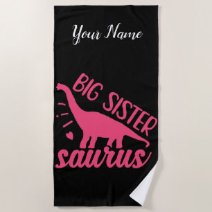 Big Sister Saurus in Pink Strandtuch